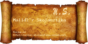 Mallár Skolasztika névjegykártya